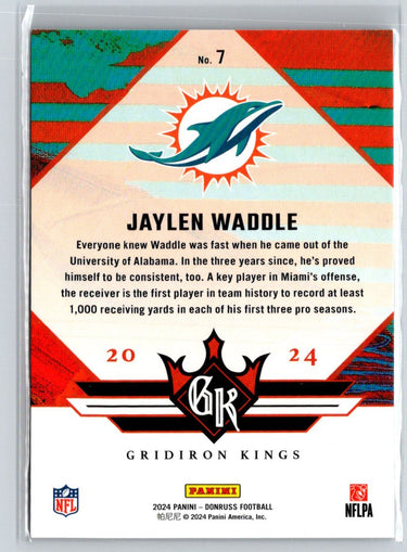 2024 Donruss #7 Jaylen Waddle Gridiron Kings P33