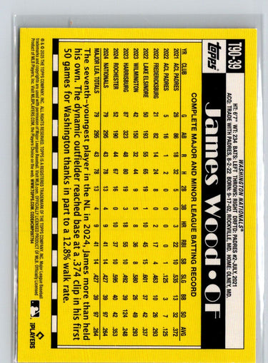 2025 Topps #T90-39 James Wood  35th Anniversary (Series One) P34