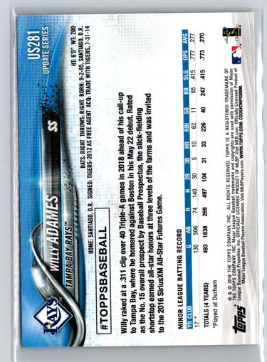 2018 Topps Update #US281 Willy Adames P34