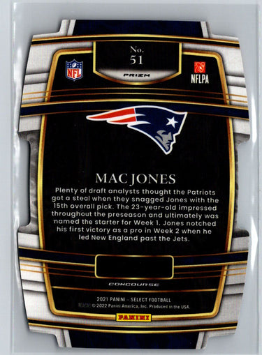 2021 Panini Select #51 Mac Jones Red and Blue Prizm Die Cut P34