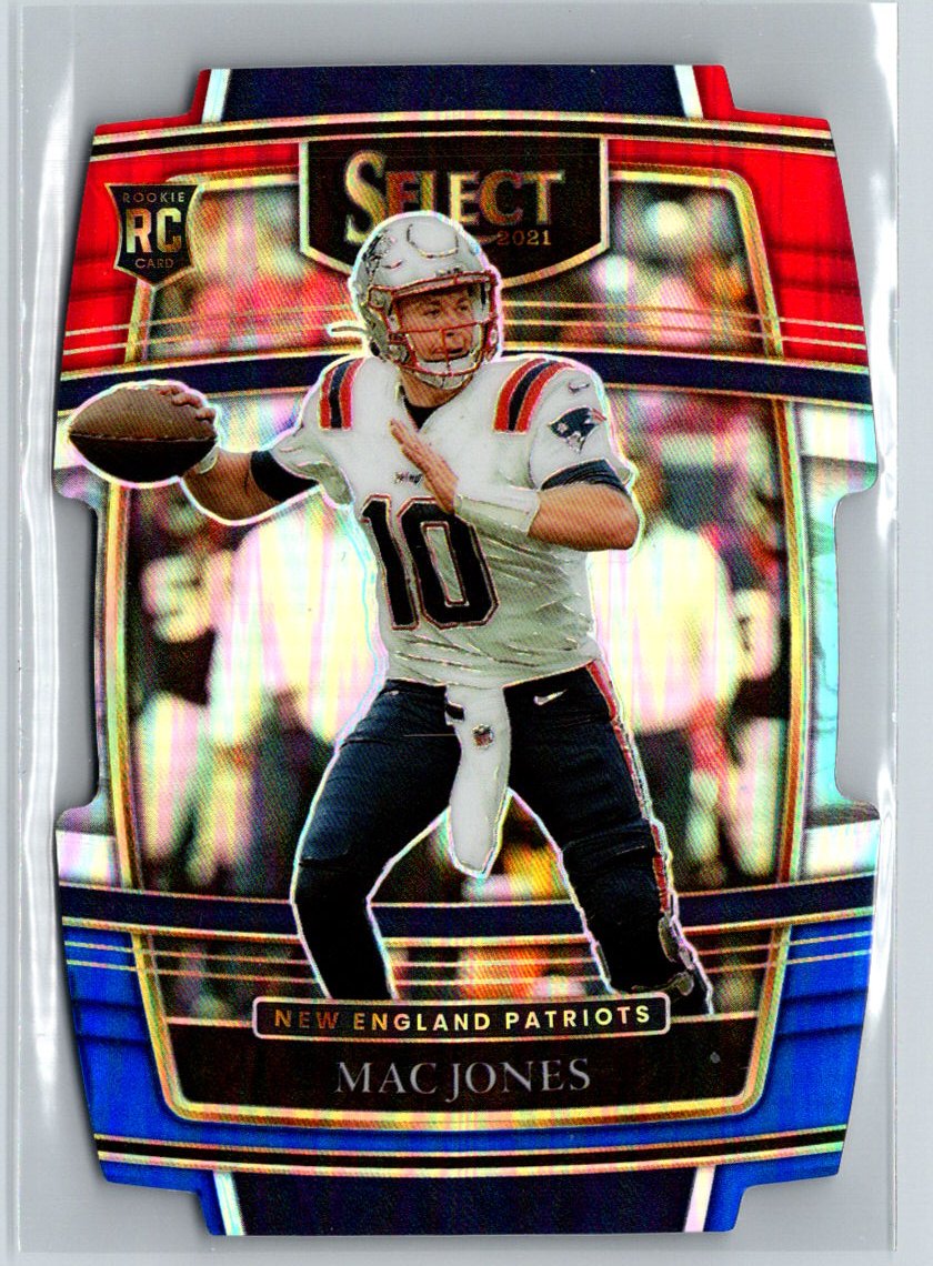 2021 Panini Select #51 Mac Jones Red and Blue Prizm Die Cut P34