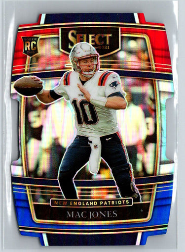 2021 Panini Select #51 Mac Jones Red and Blue Prizm Die Cut P34