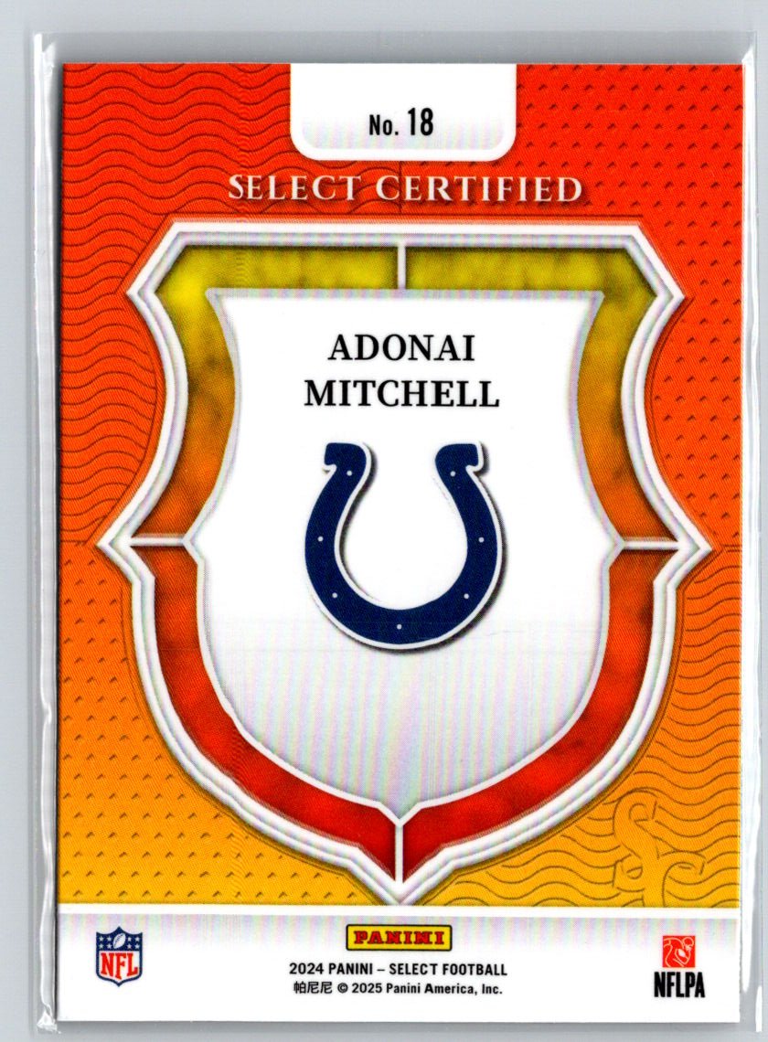 2024 Panini Select #18 Adonai Mitchell Select Certified Rookies P35