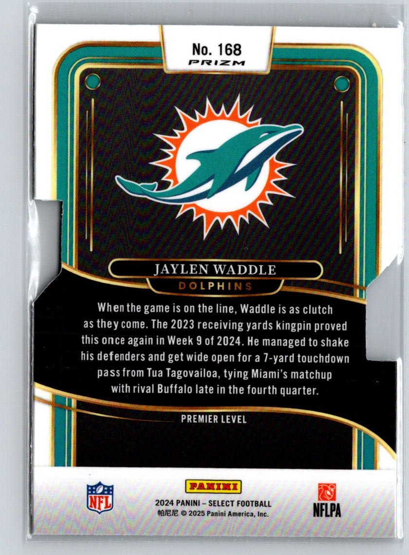 2024 Panini Select #168 Jaylen Waddle Silver Prizm Die Cut P35