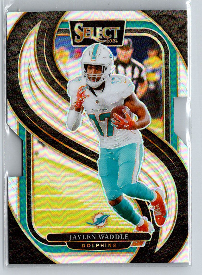 2024 Panini Select #168 Jaylen Waddle Silver Prizm Die Cut P35