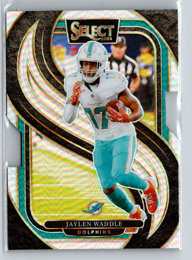 2024 Panini Select #168 Jaylen Waddle Silver Prizm Die Cut P35