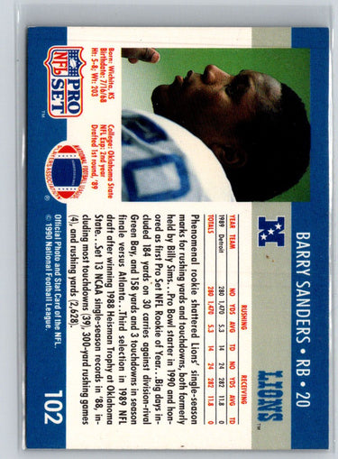 1990 Pro Set FACT Cincinnati #102 Barry Sanders P36