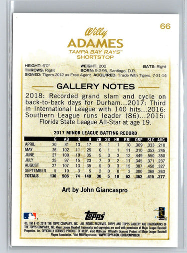 2018 Topps Gallery #66 Willy Adames P36