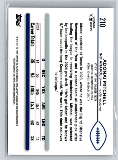 2024 Topps Chrome #210 Adonai Mitchell P36