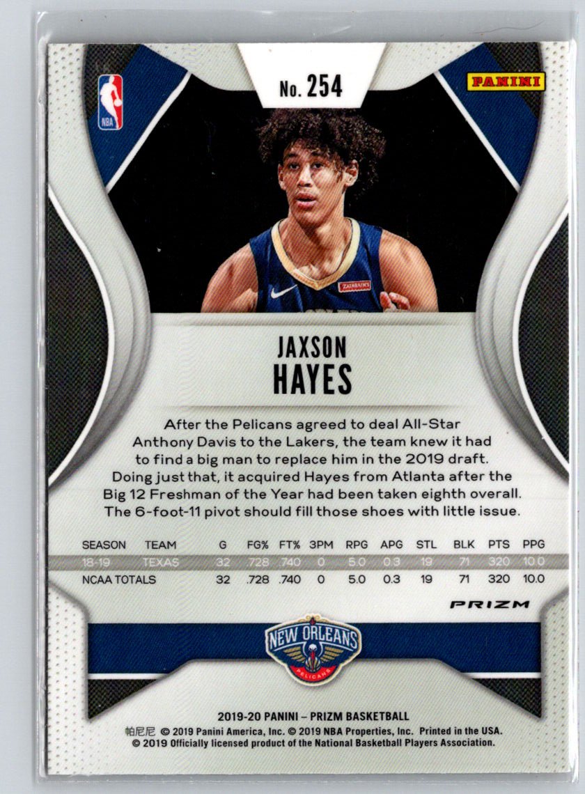 2019-20 Panini Prizm #254 Jaxson Hayes Prizms Orange Ice P37