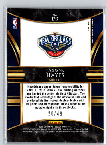 2019-20 Panini Select #170 Jaxson Hayes Disco Red Prizm #/49 P37
