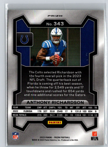 2023 Panini Prizm #343 Anthony Richardson Green Wave P37