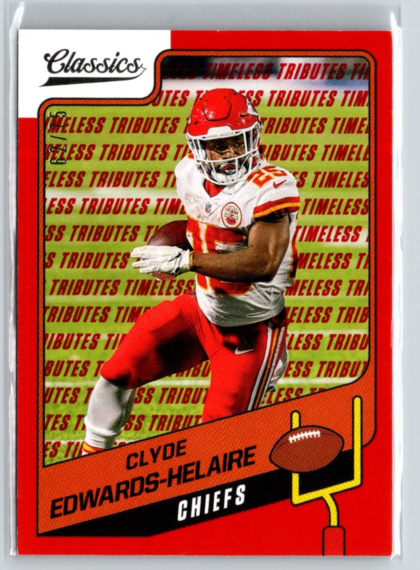 2021 Panini Classics #94 Clyde Edwards-Helaire Timeless Tributes Red #/75 P38