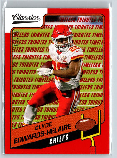 2021 Panini Classics #94 Clyde Edwards-Helaire Timeless Tributes Red #/75 P38
