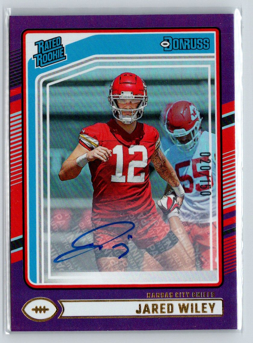 2024 Donruss #387 Jared Wiley Rated Rookies Autographs Purple #/150 P38