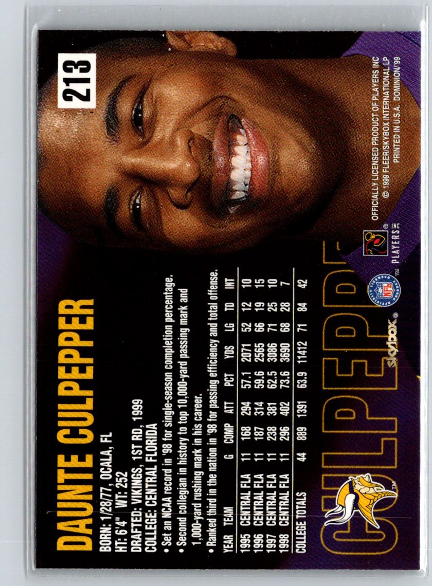 1999 SkyBox Dominion #213 Daunte Culpepper P38