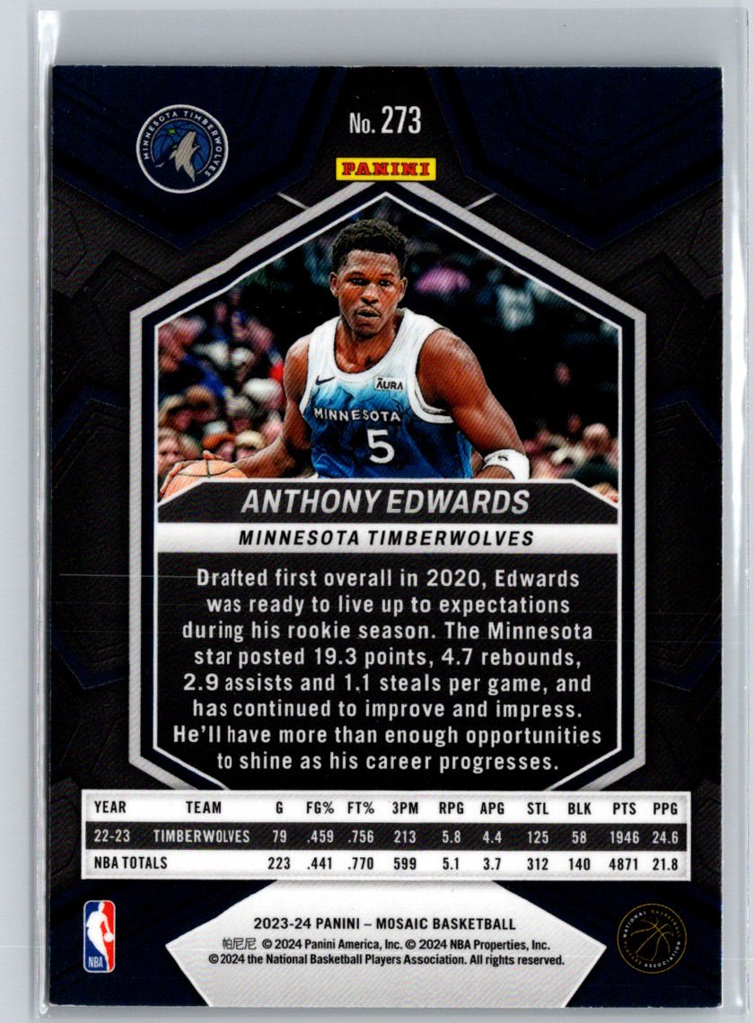2023-24 Panini Mosaic #273 Anthony Edwards City Edition P38