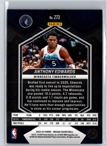 2023-24 Panini Mosaic #273 Anthony Edwards City Edition P38