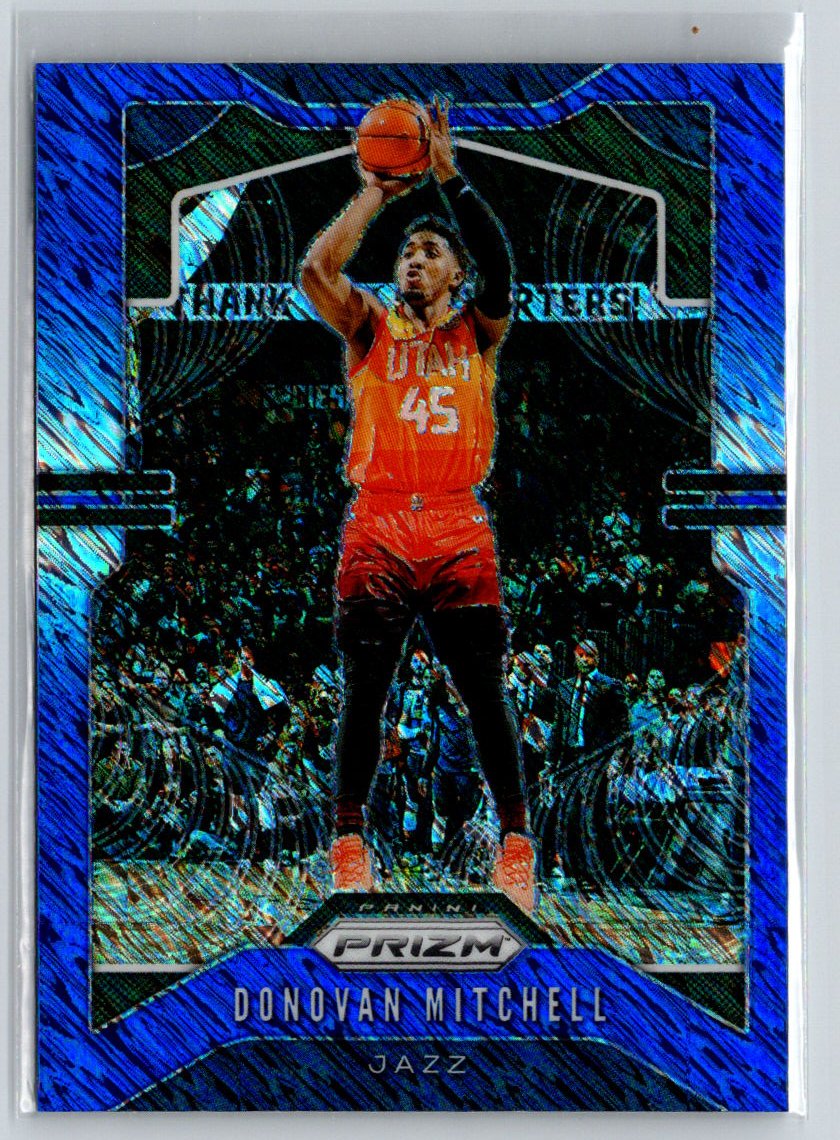 2019-20 Panini Prizm #164 Donovan Mitchell Prizms Blue Ice #/99 P39