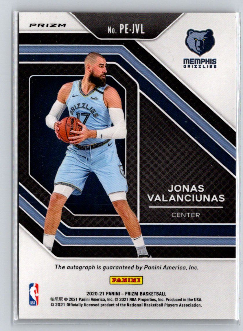 2020-21 Panini Prizm #PE-JVL Jonas Valanciunas Penmanship Prizms Orange Ice P39