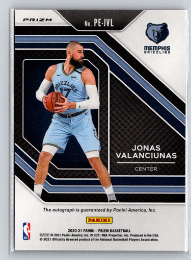 2020-21 Panini Prizm #PE-JVL Jonas Valanciunas Penmanship Prizms Orange Ice P39