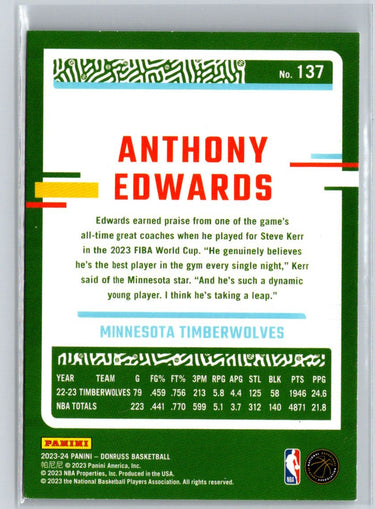 2023-24 Donruss #137 Anthony Edwards P39