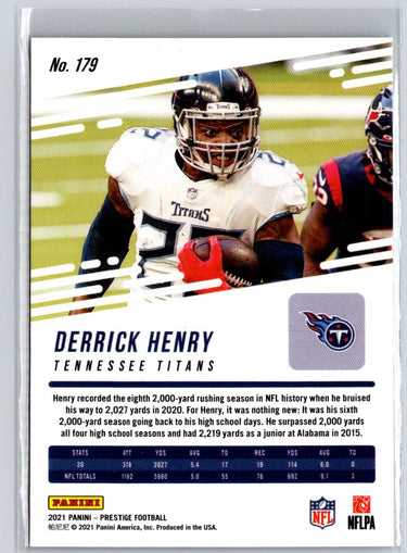 2021 Panini Prestige #179 Derrick Henry Xtra Points Sunburst P40