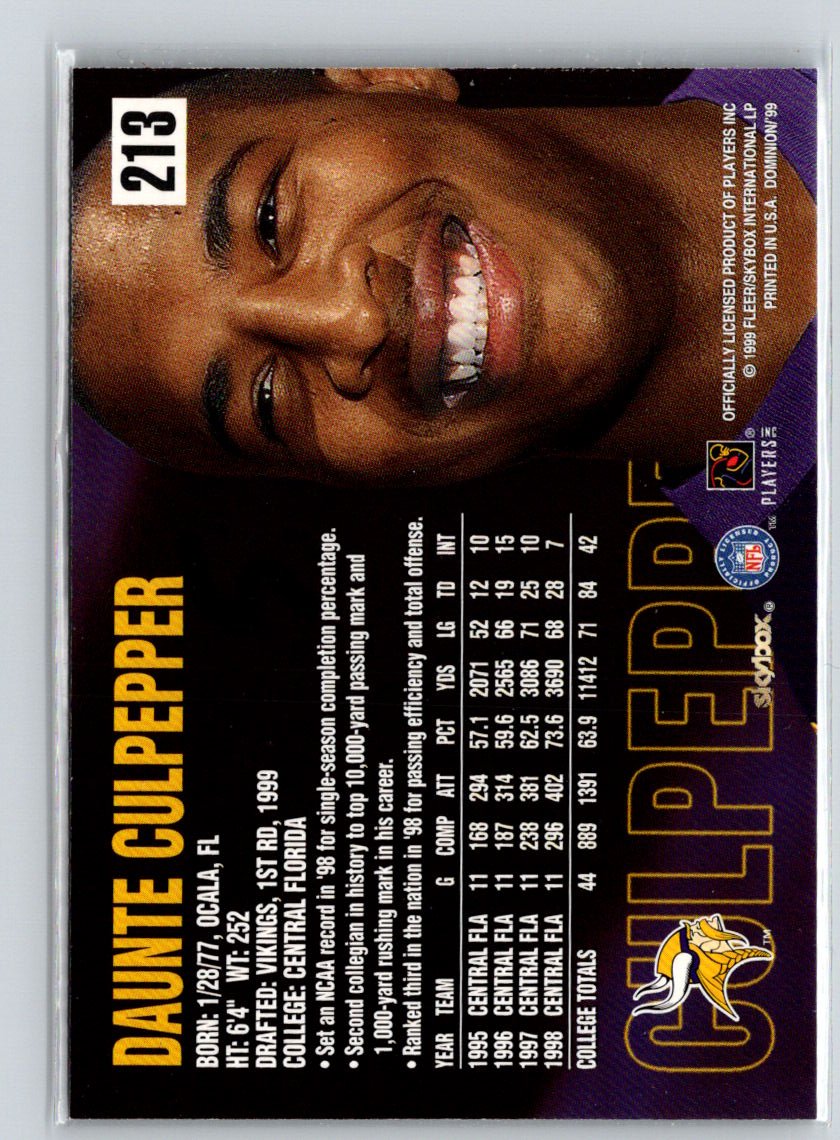 1999 SkyBox Dominion #213 Daunte Culpepper P40