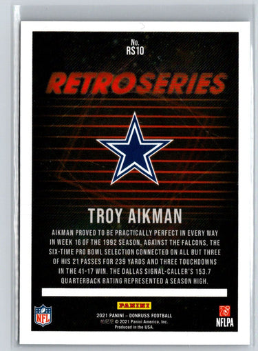 2021 Donruss - Retro Series Holo #RS10 Troy Aikman #/100 P40