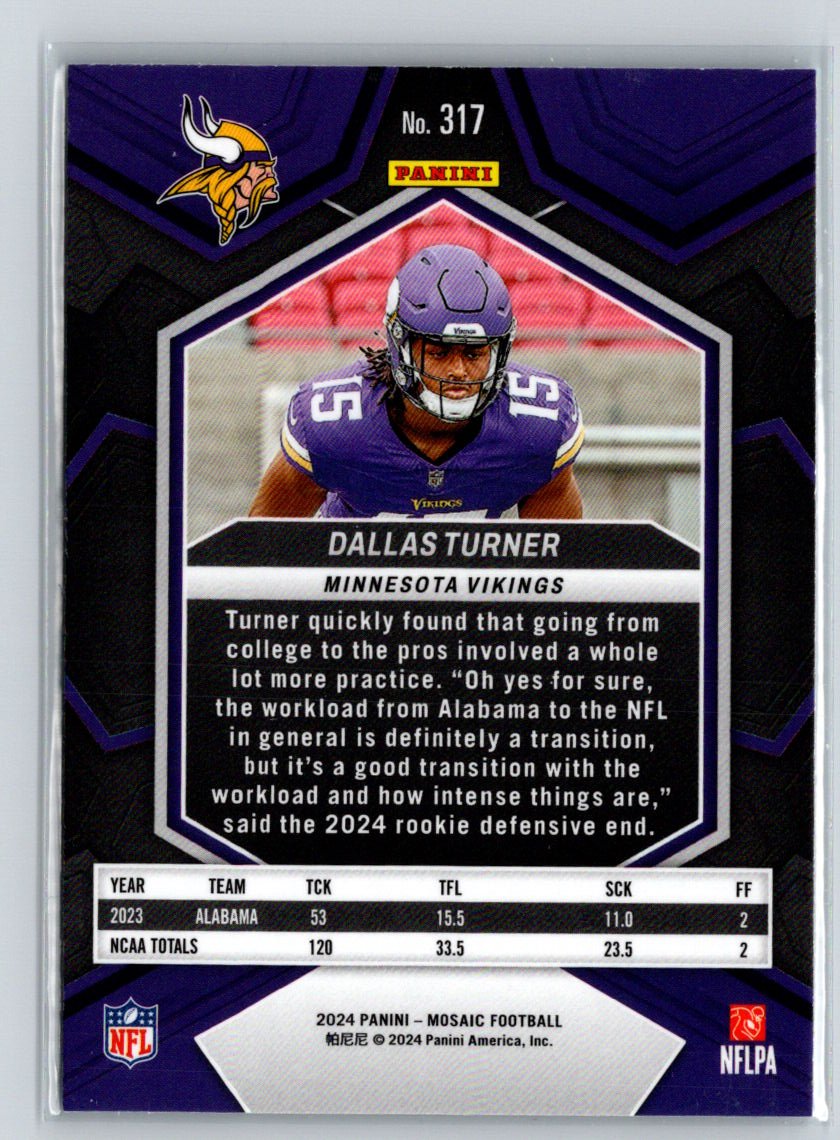 2024 Panini Mosaic #317 Dallas Turner P42