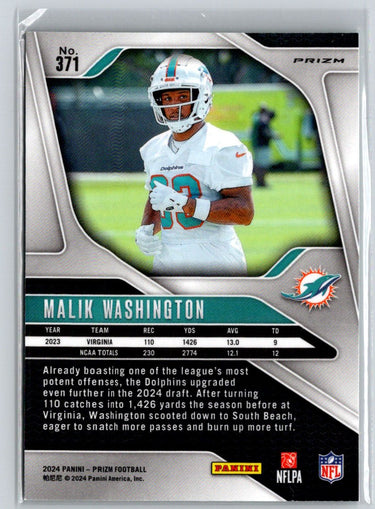 2024 Panini Prizm #371 Malik Washington Green P43