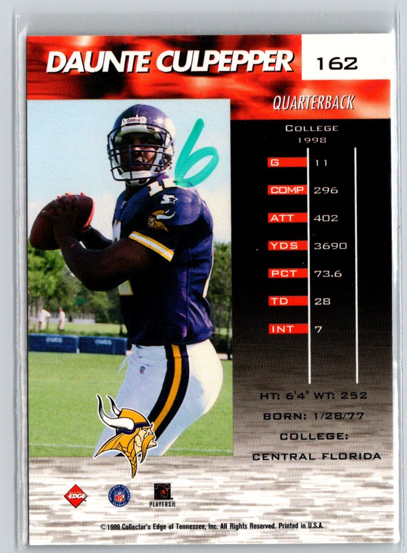 1999 Collector's Edge Fury #162 Daunte Culpepper P43