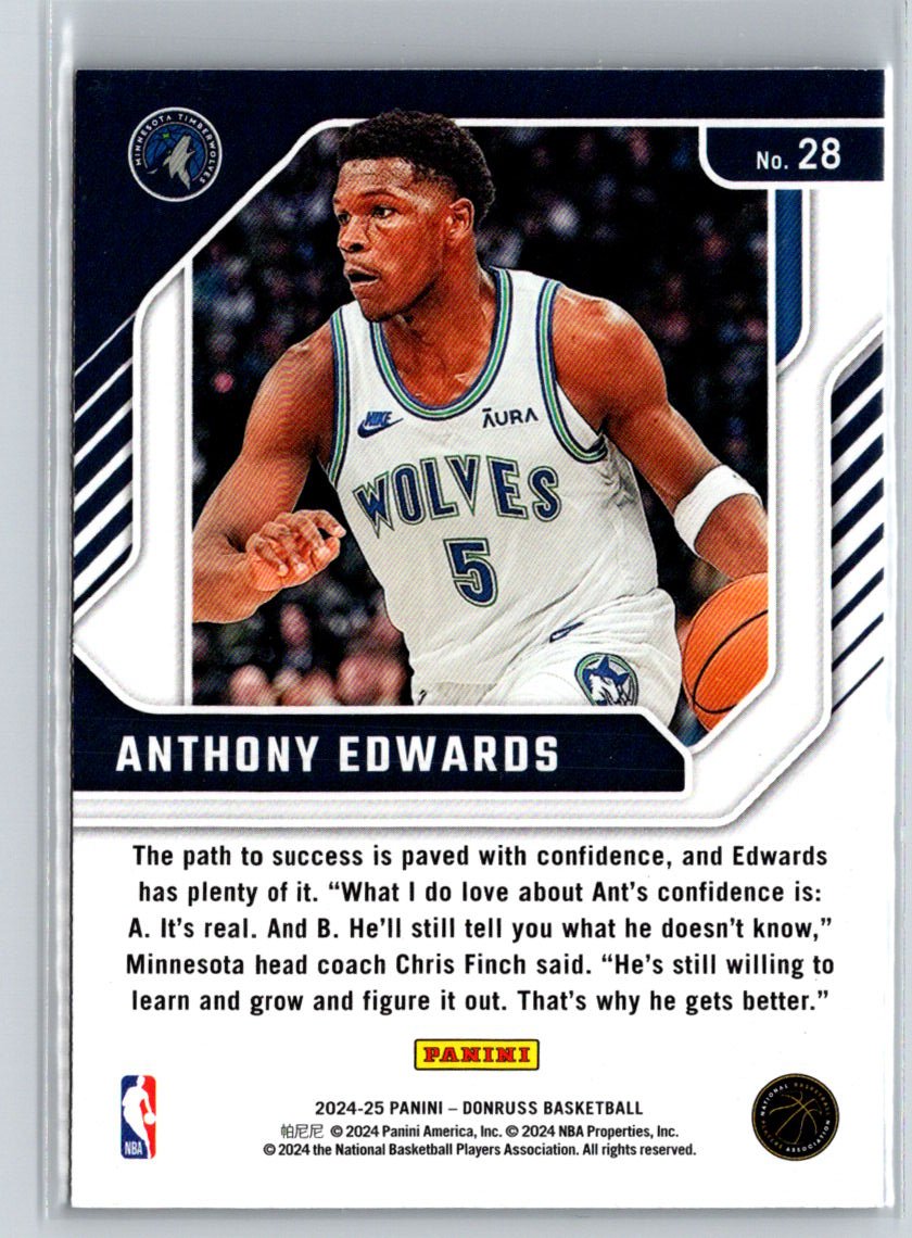 2024-25 Donruss #28 Anthony Edwards Franchise Features P43