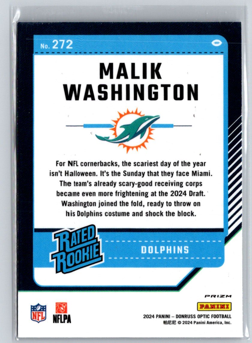 2024 Donruss Optic #272 Malik Washington Blue Hyper P44