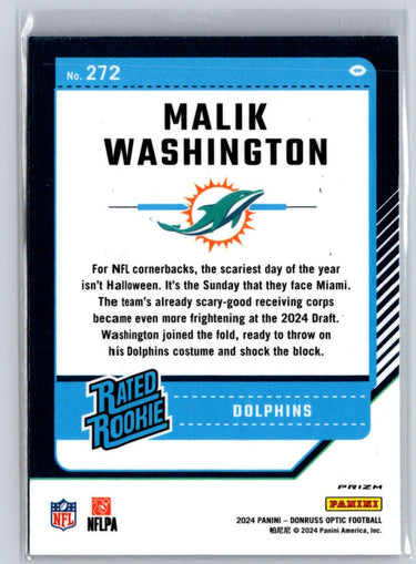 2024 Donruss Optic #272 Malik Washington Blue Hyper P44