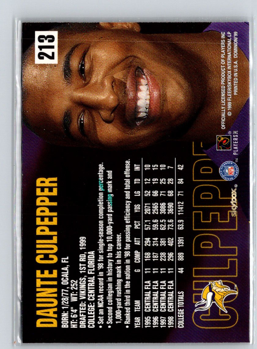 1999 SkyBox Dominion #213 Daunte Culpepper P44