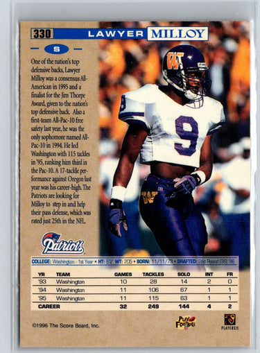1996 Pro Line #330 Lawyer Milloy Anaheim National P44