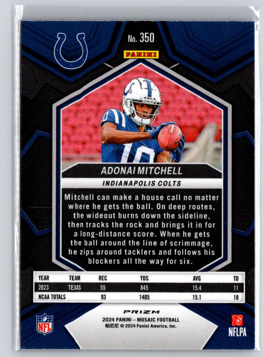 2024 Panini Mosaic #350 Adonai Mitchell Mosaic Camo Pink P44