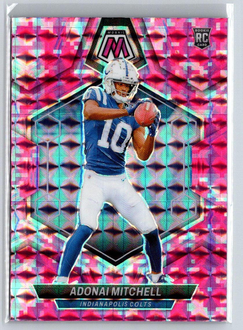 2024 Panini Mosaic #350 Adonai Mitchell Mosaic Camo Pink P44