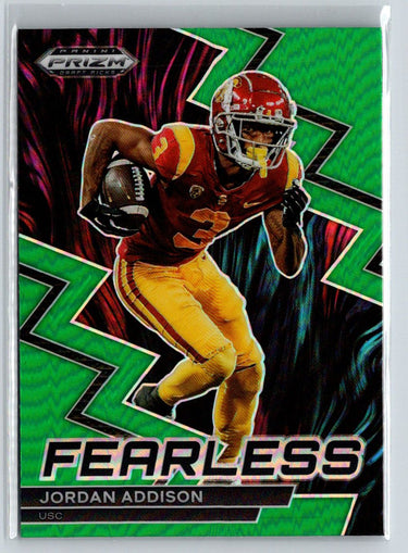 2023 Panini Prizm Draft Picks #F-23 Jordan Addison Fearless Green P44