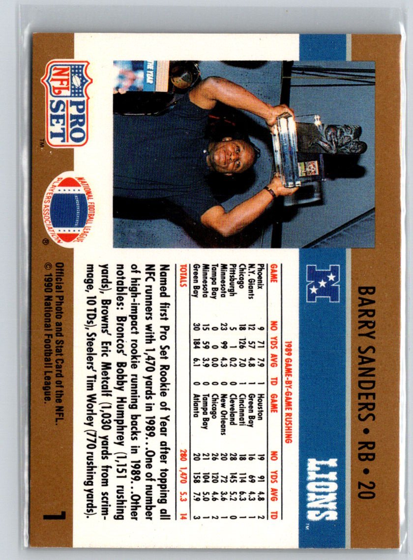 1990 Pro Set #1 Barry Sanders P45