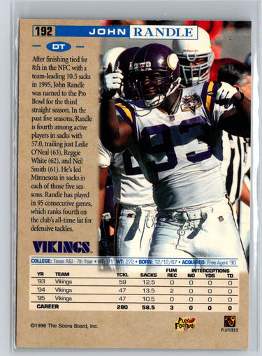 1996 Pro Line #192 John Randle Anaheim National P45