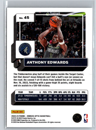 2022-23 Donruss Optic #45 Anthony Edwards P45
