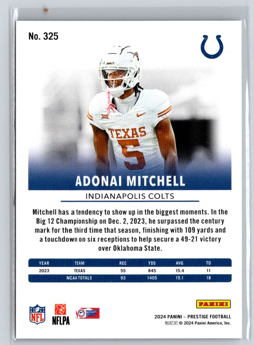 2024 Panini Prestige #325 Adonai Mitchell Diamond Xtra Points P45