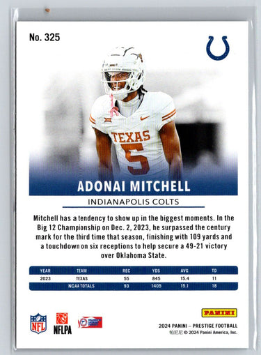2024 Panini Prestige #325 Adonai Mitchell Diamond Xtra Points P45