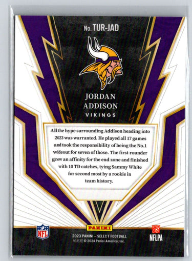 2023 Panini Select #TUR-JAD Jordan Addison Turbocharged P45