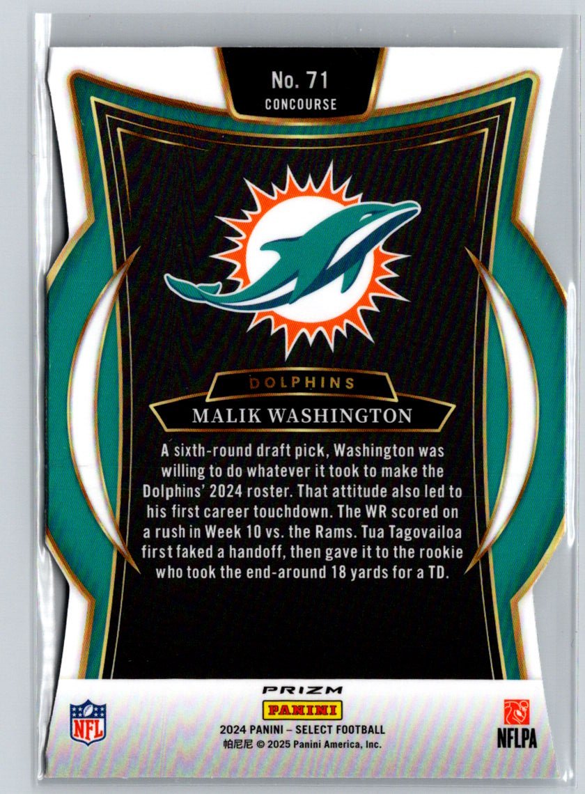 2024 Panini Select #71 Malik Washington Silver Prizm Die Cut P46