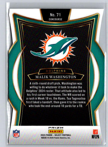2024 Panini Select #71 Malik Washington Silver Prizm Die Cut P46