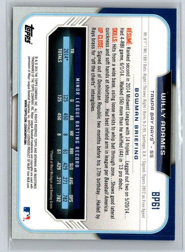 2015 Bowman #BP61 Willy Adames Prospects P46