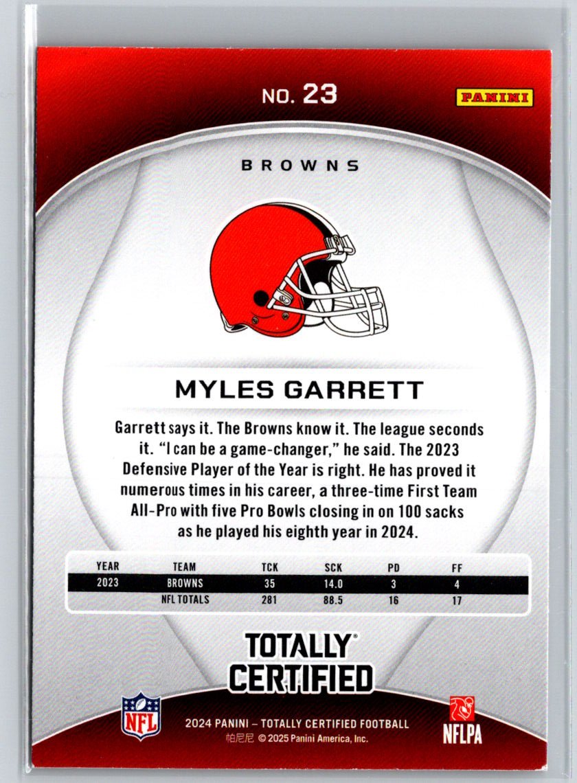 2024 Panini Totally Certified #23 Myles Garrett P46